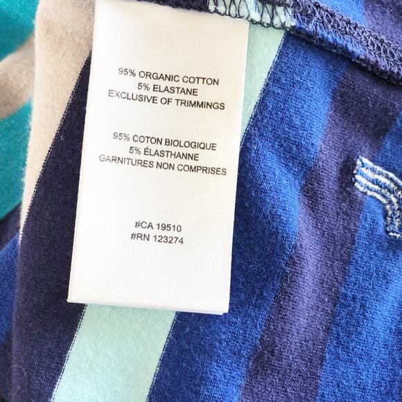 LOLE Large Tunic  Blue Stripe Top Short Sleeve  Scoop Neck - Picture 4 of 4